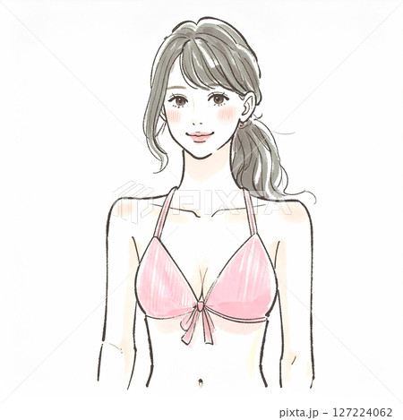 水着の女性・女の子のイラスト素材 127224062