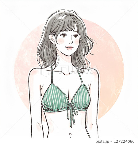 水着の女性・女の子のイラスト素材 127224066