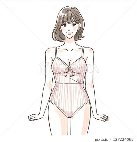 水着の女性・女の子のイラスト素材 127224069
