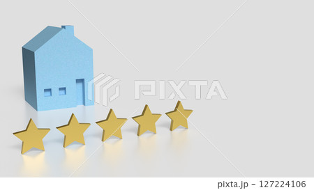 The Blue house and Gold five start for property concept 3d Rendering. 127224106