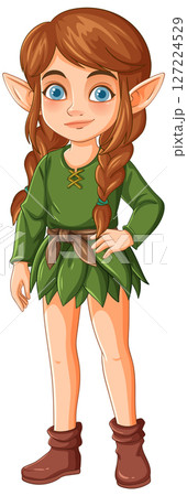 Charming Young Fairy with Braided Hair 127224529
