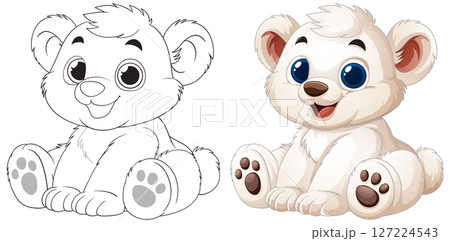 Adorable Baby Bear Illustration 127224543