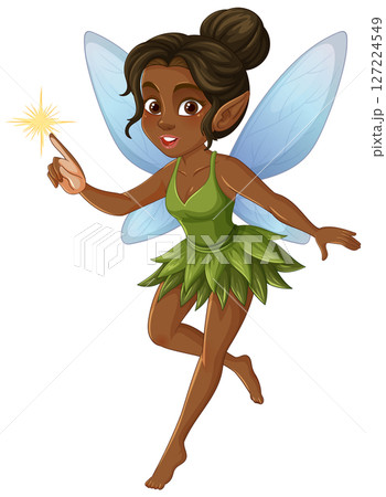 Charming Fairy with Sparkling Magic Wand 127224549