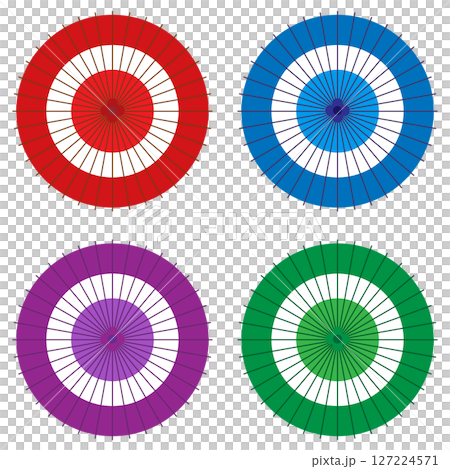 日式圖像，色彩繽紛的日式傘，日式素材，插圖集 127224571