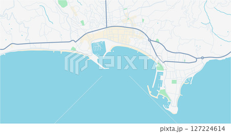 Layered editable vector illustration outline of Cannes,France. 127224614
