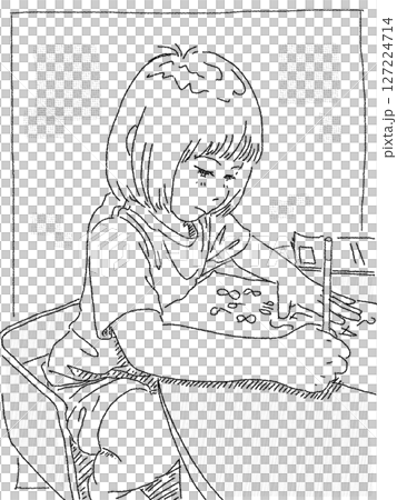 A small child practicing writing A small child practicing writing 127224714