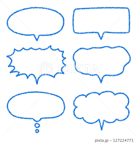 クレヨン素材　手描きのふきだしセット 127224771