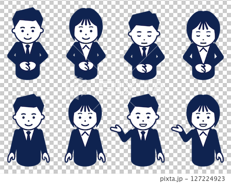 深海軍藍西裝男人和女人圖標 127224923