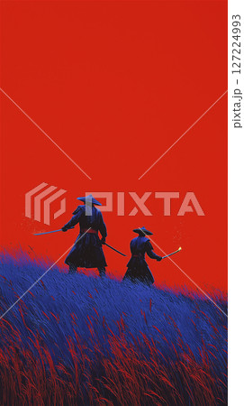 侍の対決シーン 127224993