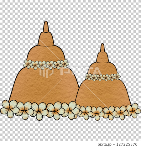 The illustration of a sand pagoda 127225570