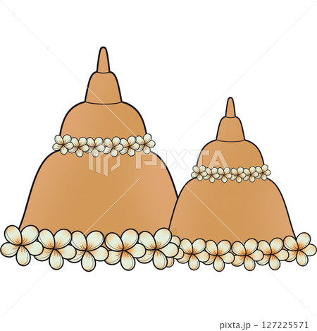 The illustration of a sand pagoda 127225571
