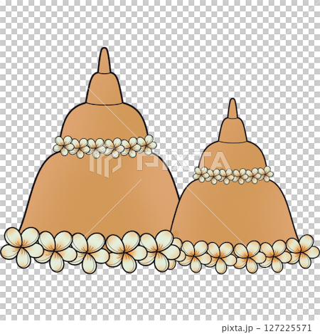 The illustration of a sand pagoda The illustration of a sand pagoda 127225571