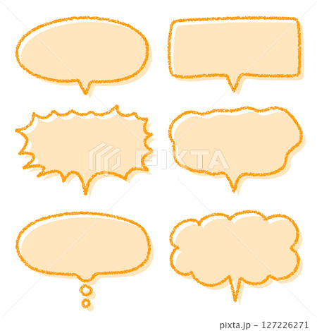 クレヨン素材　手描きのふきだしセット 127226271