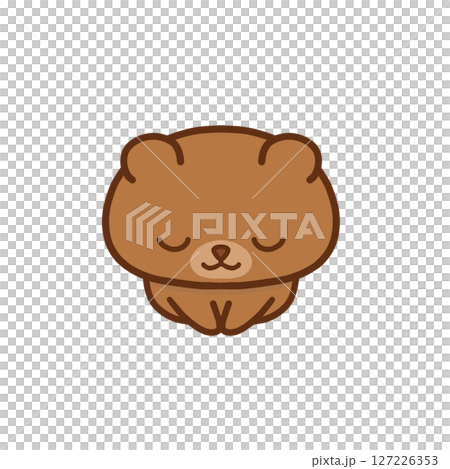 Bear sitting and bowing 127226353