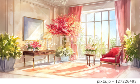 花の水彩画（Generative AI） 127226495