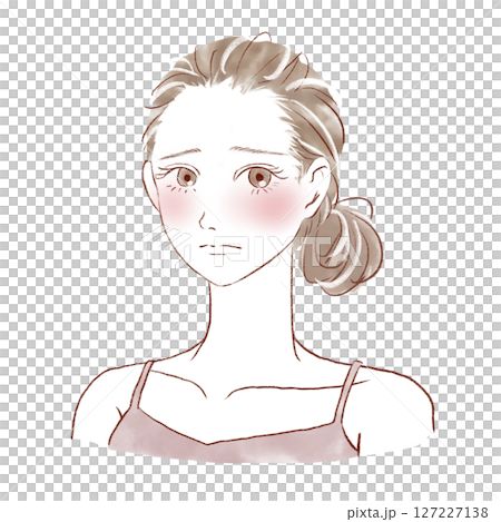 A beauty woman looking at this with a sad expression 127227138