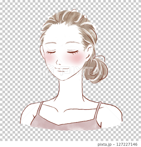 A beautiful woman with a calm expression A beautiful woman with a calm expression 127227146