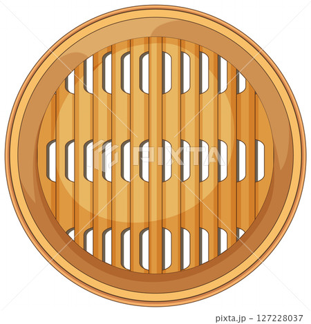 Traditional Bamboo Steamer Vector Illustration 127228037