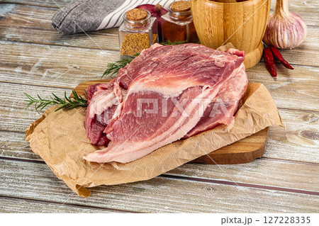 Raw fresh pork meat piece 127228335