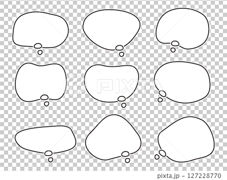 A set of lines for softly shaped thought bubbles A set of lines for softly shaped thought bubbles 127228770