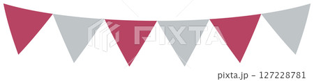 カラフルなガーランド 2色 レッド・グレー カラフルなガーランド 2色 レッド・グレー 127228781