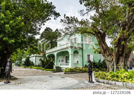 Traditional Portuguese house styles are part of the Taipa Houses Museum, Macau. Traditional Portuguese house styles are part of the Taipa Houses Museum, Macau. 127229106