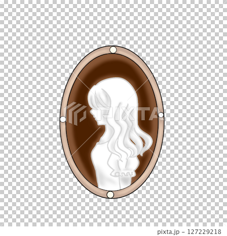 Simple Cameo Figure Silhouette 127229218