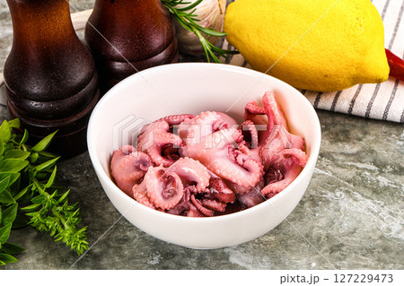 Marinated baby octopus snack appetizer Marinated baby octopus snack appetizer 127229473