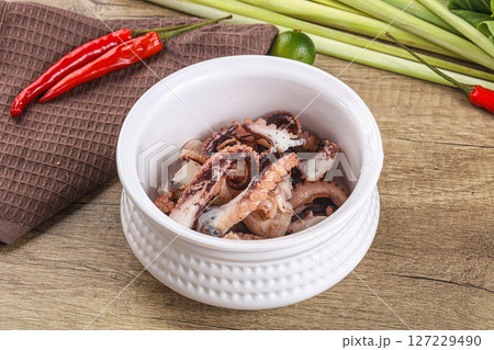 Grilled octopus tentacle sliced appetizer Grilled octopus tentacle sliced appetizer 127229490