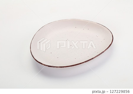 White ceramic empty plate dishware 127229856