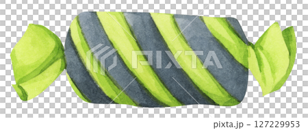 Watercolor Cute Halloween Wrapped Candy. Confectionery for Holiday Packaging and Party Decor. Trick or Treat Candy Illustration. 127229953
