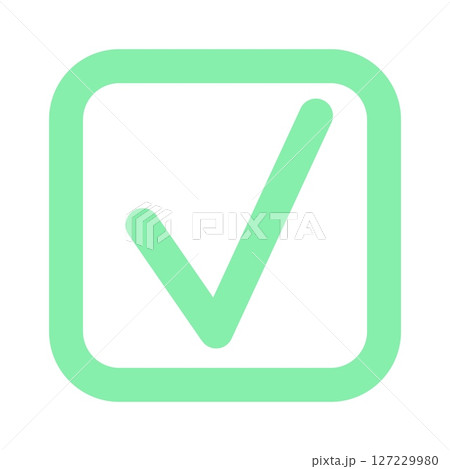 Green checkmark in a square box, symbolizing approval, completion, and success. Positive Green checkmark in a square box, symbolizing approval, completion, and success. Positive 127229980