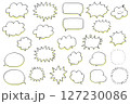 手描き風の吹き出しイラストです。影が黄色です。 127230086