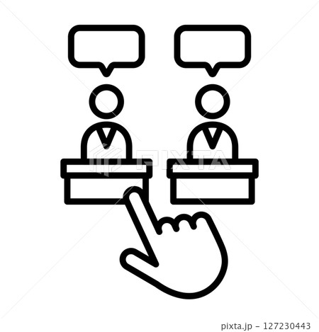 選挙のアイコン　投票　政治家　政策　公約　選挙演説　選ぶ　選択　政党　候補者　議員　スピーチ　手 127230443