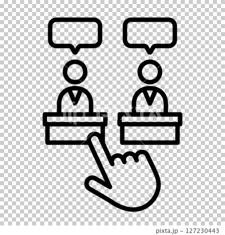 選挙のアイコン　投票　政治家　政策　公約　選挙演説　選ぶ　選択　政党　候補者　議員　スピーチ　手 127230443