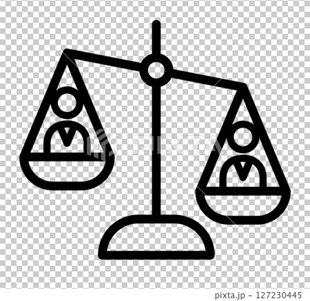 天秤にかけられた政治家の選挙イメージのアイコン　投票　比較　議員　候補者　政治　ビジネス 127230445