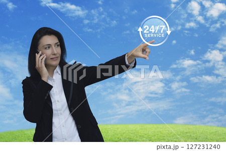 Business full time online service concept 127231240