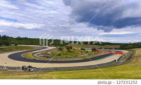 Beautiful new race track 2025 for motorcycle and car racing. Automotodrom Brno Masaryk Circuit. Motorcycle racing Czech Republic Europe. Beautiful new race track 2025 for motorcycle and car racing. Automotodrom Brno Masaryk Circuit. Motorcycle racing Czech Republic Europe. 127231252