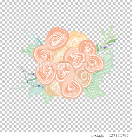 Bouquet of small pink roses 127231763