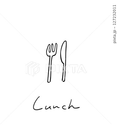 ランチにどうぞの手書きイラスト｜線画 127232011