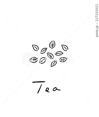 お茶・茶葉の手書きイラスト｜線画 127232021