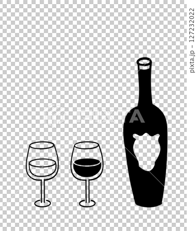 葡萄酒的手繪插圖 | 線條畫 127232022