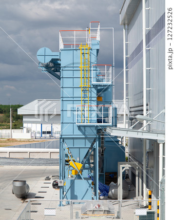 Dust collector machine outside factory. 127232526