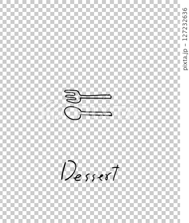 デザートメニューにどうぞの手書きイラスト｜線画 127232636