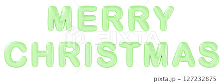 3D画像_風船_MERRY CHRISTMAS_黄緑 3D画像_風船_MERRY CHRISTMAS_黄緑 127232875