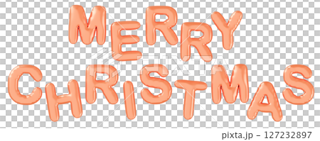 3D圖片_氣球_聖誕快樂_橘色 127232897