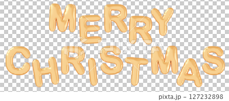 3D圖像_氣球_聖誕快樂_黃色 127232898