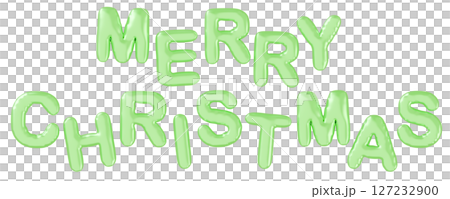 3D image_balloon_MERRY CHRISTMAS_yellow-green 3D image_balloon_MERRY CHRISTMAS_yellow-green 127232900