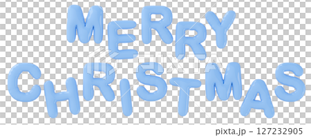 3D image_balloon_MERRY CHRISTMAS_light blue 3D image_balloon_MERRY CHRISTMAS_light blue 127232905