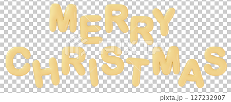 3D画像_風船_MERRY CHRISTMAS_黄色 127232907
